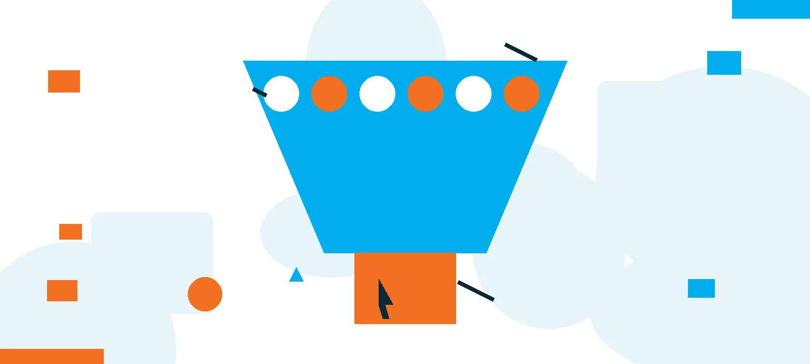 Monitor mockup showing mixed blue and orange analytics bars (cover #244).
