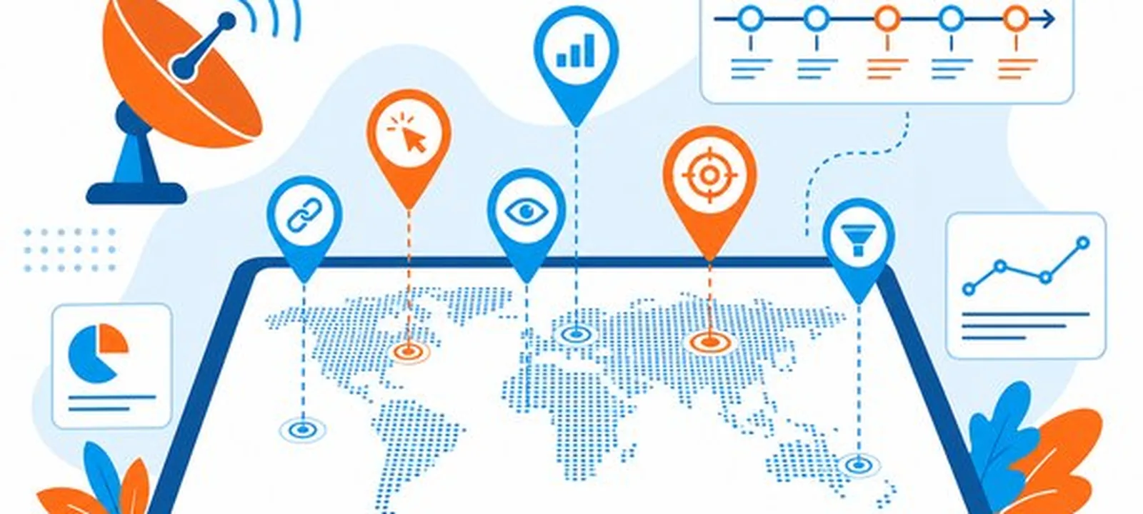 Traffic funnel graphic in blue dropping into an orange collection block (cover #330).