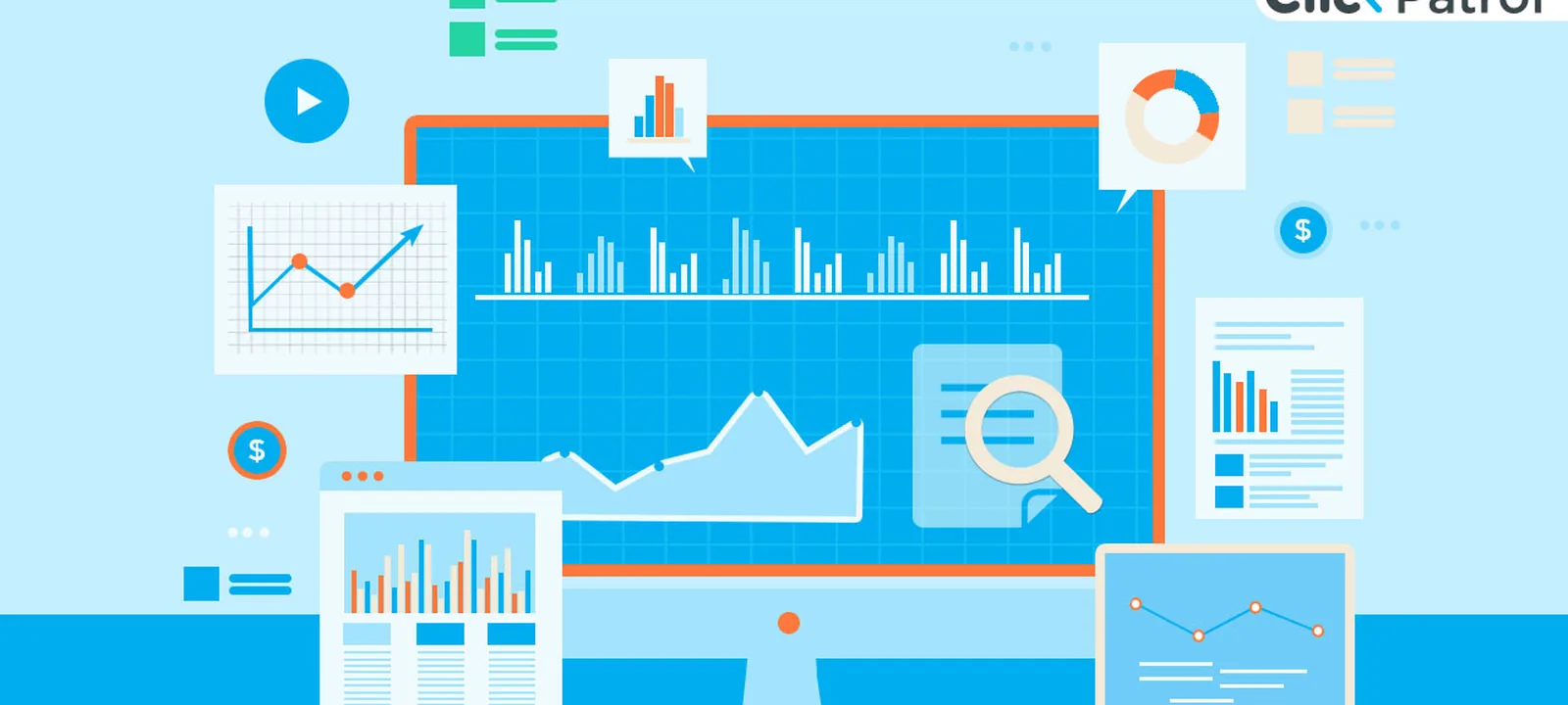 Traffic funnel graphic in blue dropping into an orange collection block (cover #226).