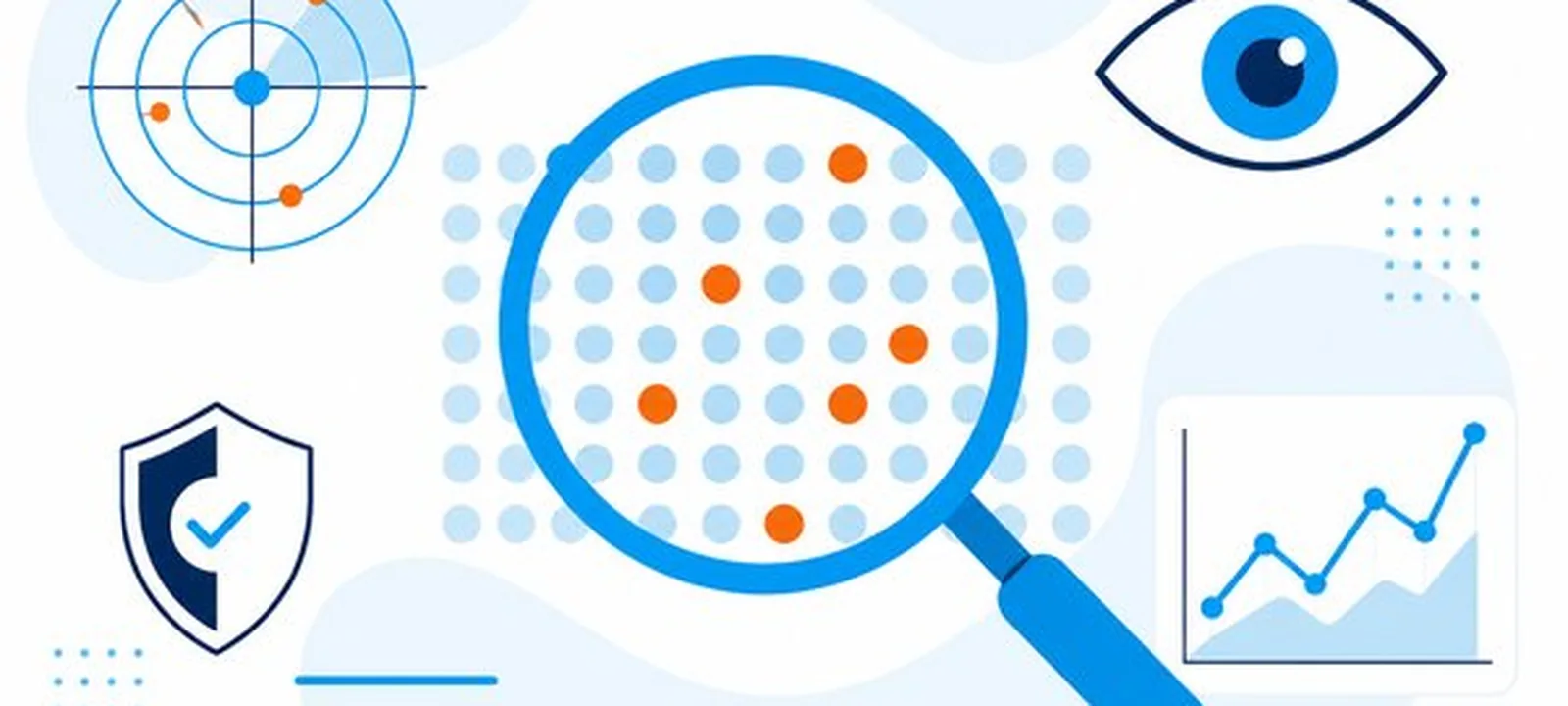 Abstract click-protection scene with geometric icons and brand blue shapes (cover #311).